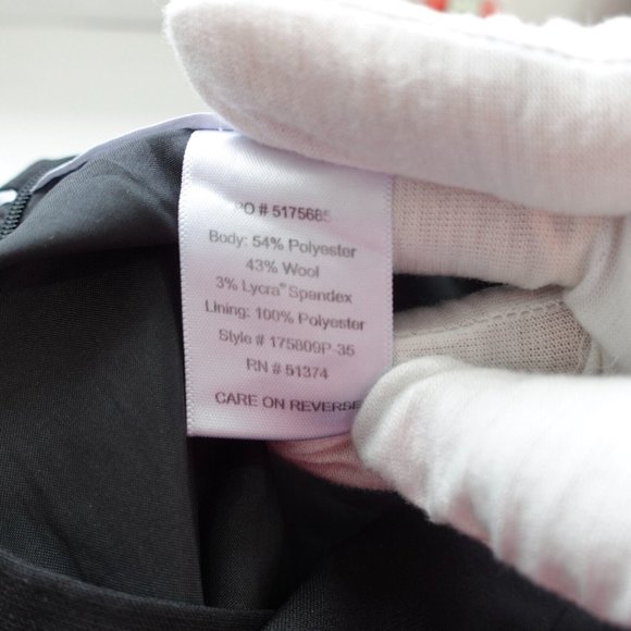 Womens Skirt Size 6 Black Wool Mini Straight Pencil Stretch Casual Petite CINTAS - Picture 7 of 8